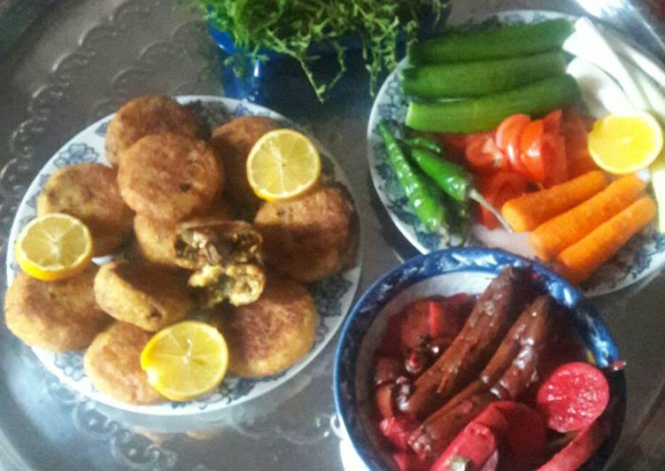 كبة مقليه.رز ونشا