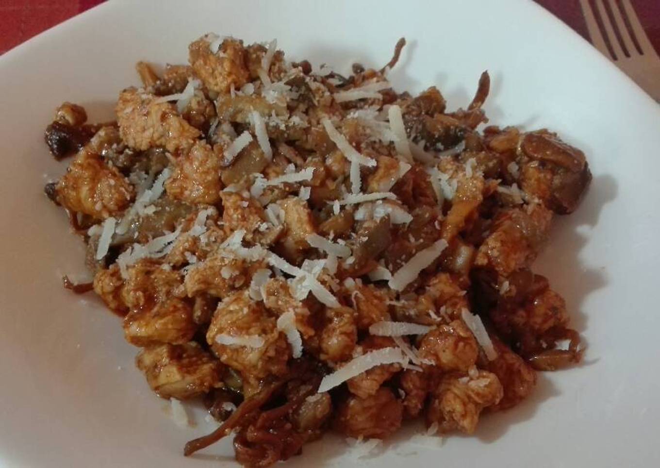 Salteado de pollo y setas