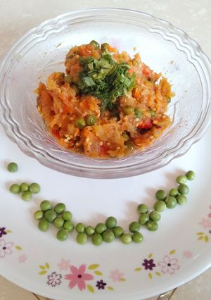 A picture of Matar wala baingan ka bharta without onion.
