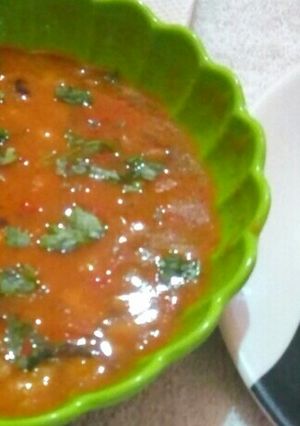 A picture of Lobiya with rice.