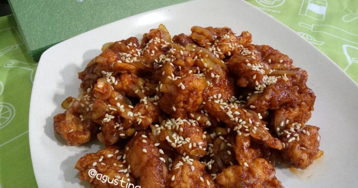 Resep 155 Dakgangjeong Ayam Goreng Saus Pedas Manis Ala Korea Oleh Agustina Sundari Cookpad