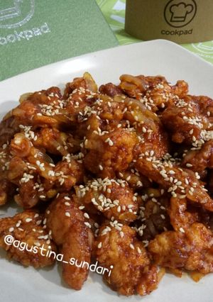 Foto resep 155. Dakgangjeong (ayam goreng saus pedas manis ala Korea)