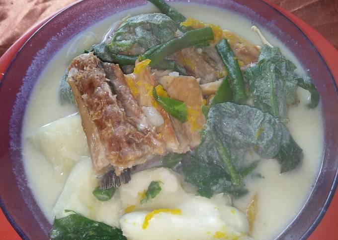 Sayur pucuk waluh/labu ikan asin