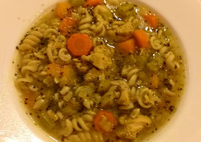 Chicken and vegetables soup