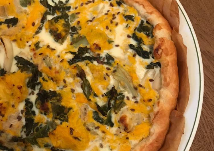 Recetta di Perfect Torta salata con verza, zucca, stracchino e semi di lino