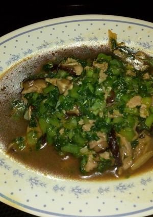 Foto resep Sawi Pahit Cah Ayam dan Jamur