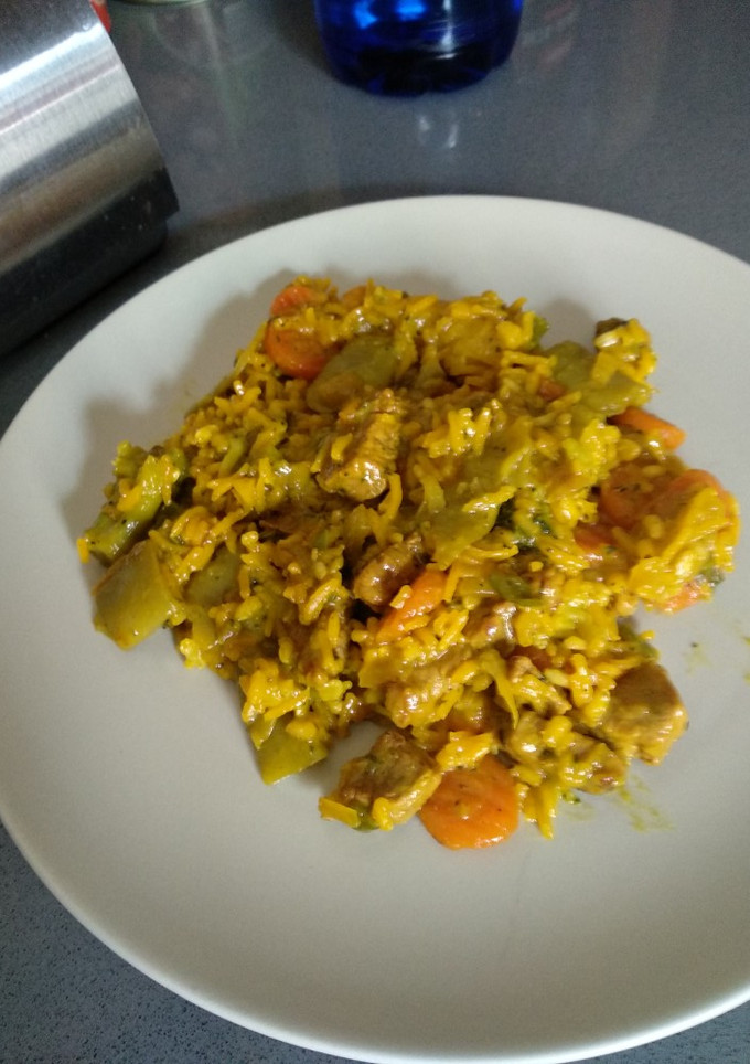 Una foto de Arroz con ternera y verduras