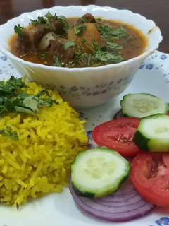 A picture of Mutton Curry n Rice#4 week contest #charity recipe.