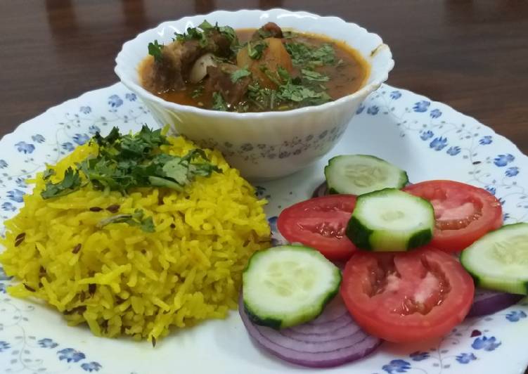 Mutton Curry n Rice#4 week contest #charity recipe