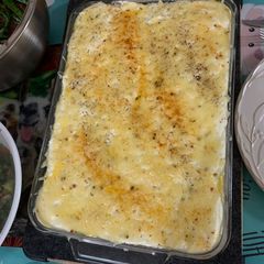 Baked rice with corn & cheese A picture of Baked rice with corn & cheese.
