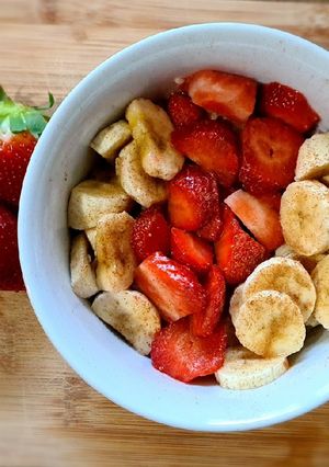 Φωτογραφία της συνταγής Porridge με μπανάνα και φράουλες