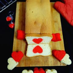 A picture of Hidden heart valentine's day cake.