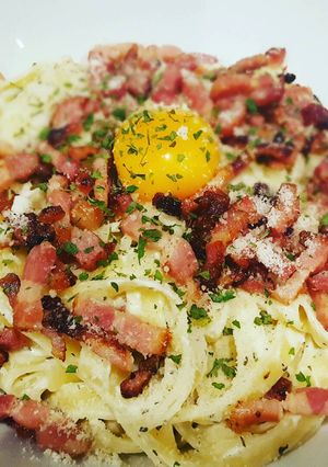 Une photo de Tagliatelles à la carbonara