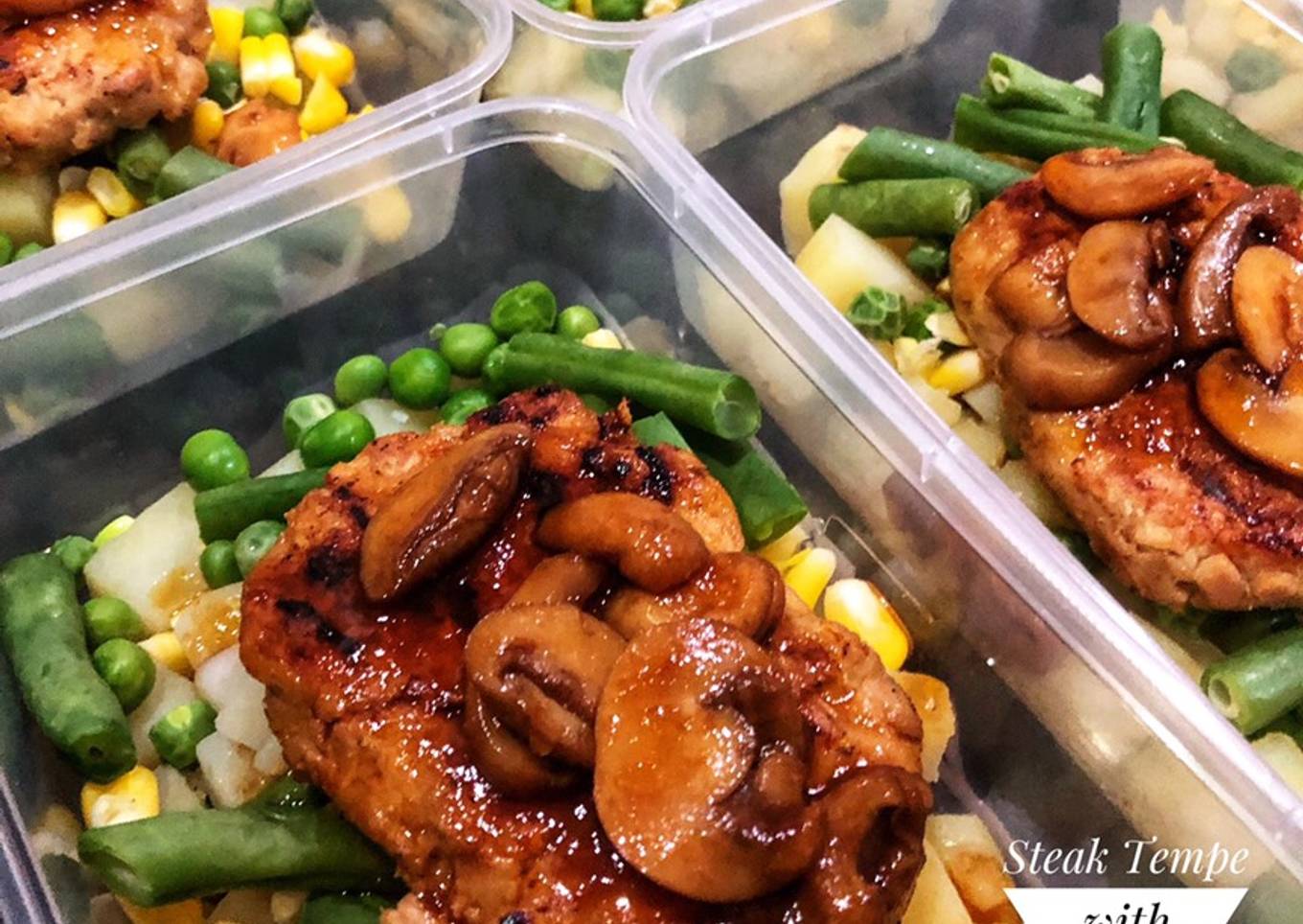 Healthy Grilled Steak Tempe with Homemade BBQ sauce