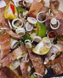 Thịt chiên lắc sả tắc