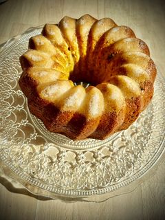 Una foto de Bizcocho de plátano con castañas y frutos secos (en Thermomix)