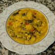 Sopa de pan con espinacas y bacalao