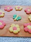Galletas de naranja con diseño de flores
