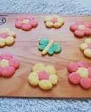 Galletas de naranja con diseño de flores