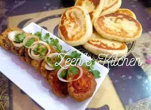 A picture of Chicken Chapli Kababs or Peshawari Kababs.