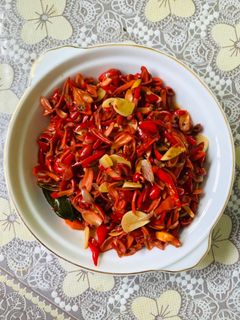 Foto resep Oseng Kulit Melinjo Merah
