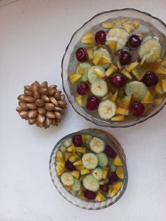 عکسی از دستور ژله میوه ای دو طبقه