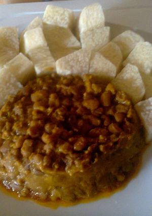 A picture of Beans and Yam.
