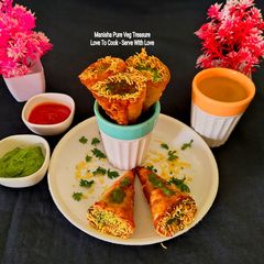 A picture of Cone Samosa - Rainy Day Treat.