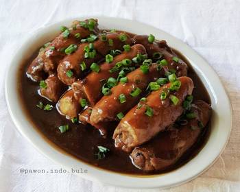 Unique Cuisine Mashed Potato Pork Rolls with Teriyaki Sauce Delicious and Healthy