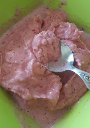 Una foto de Helado de frutillas