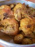 Pollo y hongos en salsa de mostaza