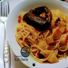 A picture of Pasta with Irish and smooked fish.