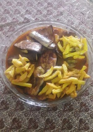 عکسی از دستور خورشت قیمه بادمجان و کدو