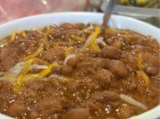 A picture of pinto beans and ground beef