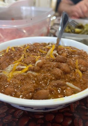 A picture of Chili Beans w/ Ground Beef.