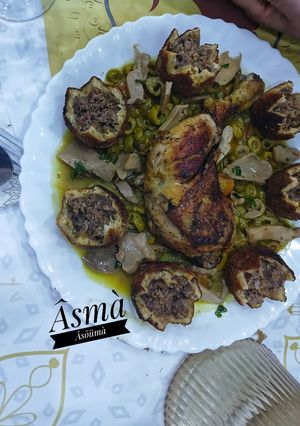 صورة لوصفة طاجين الزيتون بالفطر و اللحم مفروم 😋
