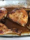 Pollo horneado con jugo de mandarina