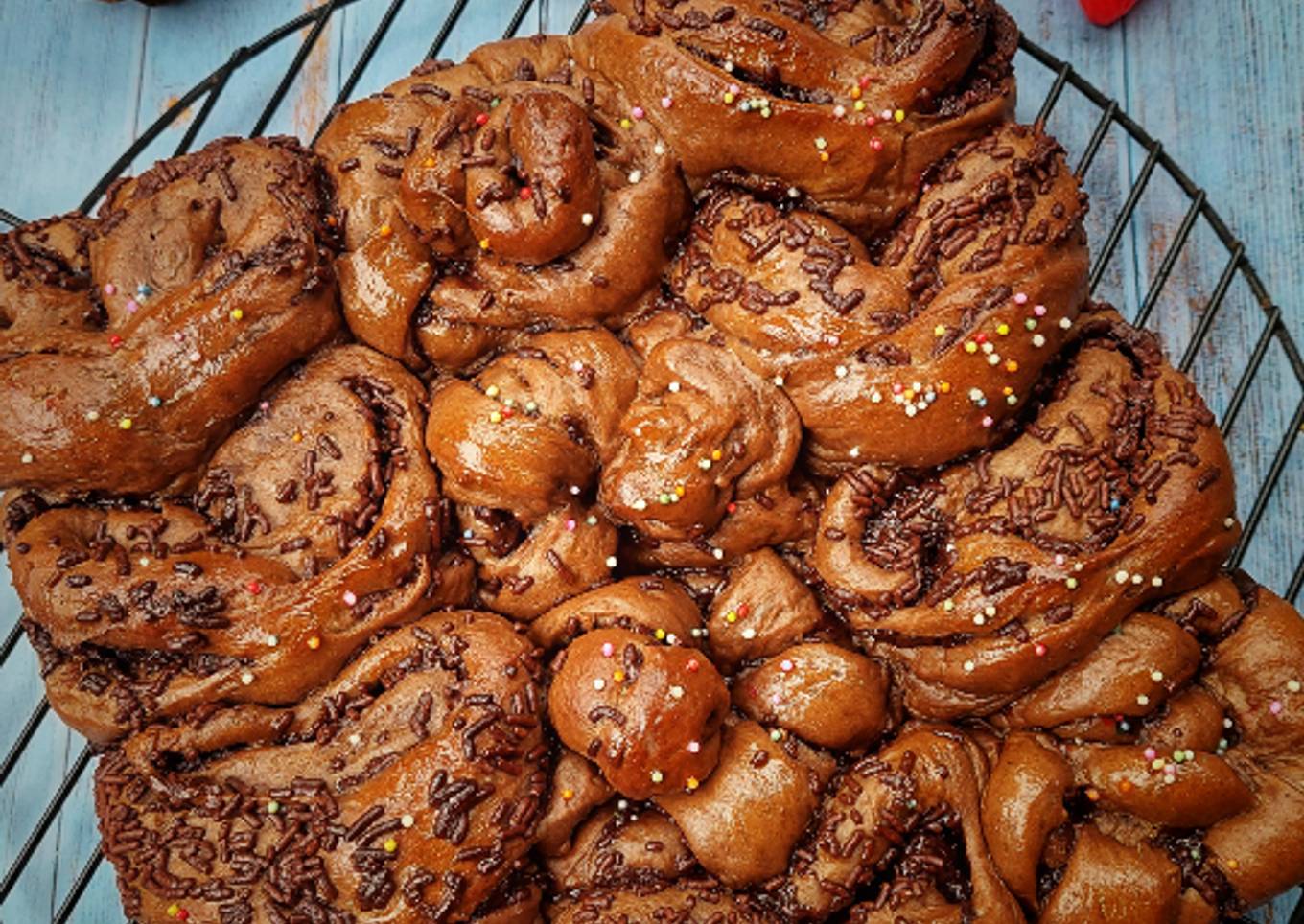 Chocolate Pull Apart Bread : Roti Kasur Coklat