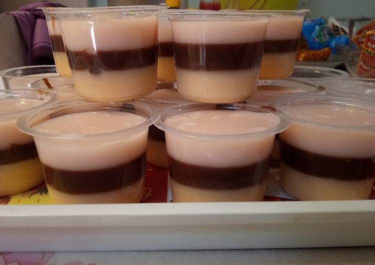 Cara Bikin Puding pelangi nutrijell Anti Gagal