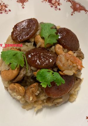 รูปของ ข้าวอบกุนเชียงในหม้อหุงข้าว