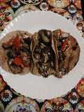 Fajitas de atún, berenjenas y morrón
