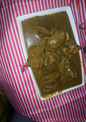 A picture of Miyan kuka(dry baoba leave soup).