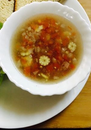 A picture of Light veggie soup.