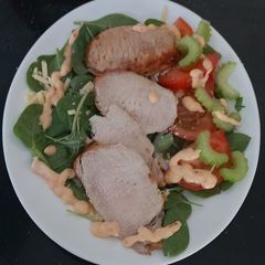 My Peppered Roast Pork Loin Salad 😍 A picture of My Peppered Roast Pork Loin Salad 😍.