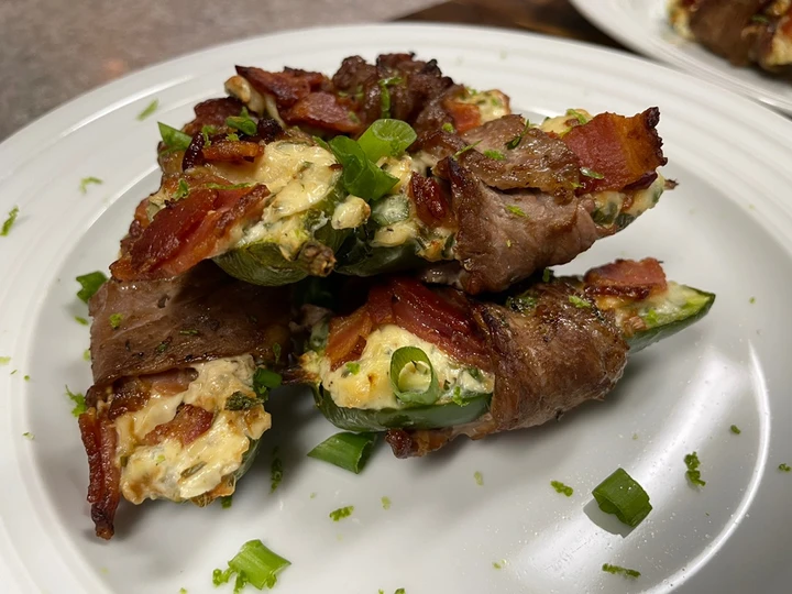 Simple Way Prepare Recipe Steak Wrapped Stuffed Jalapeños that is Perfect, Tasty}