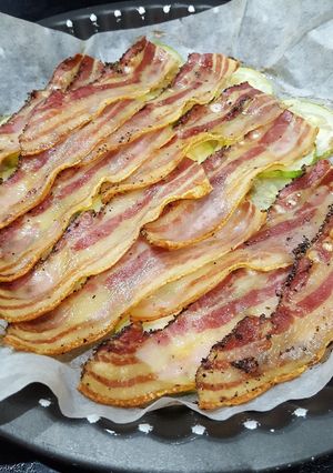 Une photo de Courgette/bacon au four