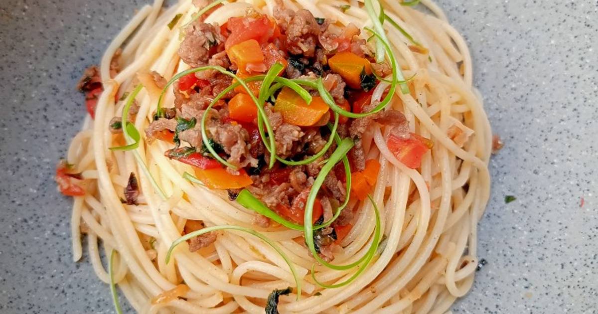 640 resep spaghetti aglio olio daging enak dan mudah Cookpad