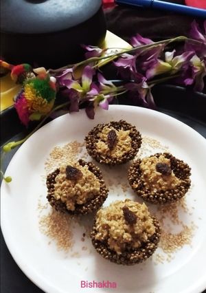 A picture of Sesame Halwa in Bajra Tart.