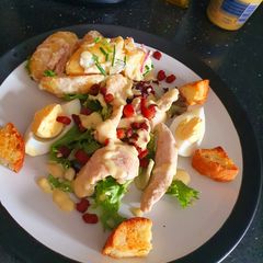 A picture of Lemon chicken salad with Zingy dressing 👌.