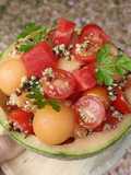 🍈Salade de melon pastèque quinoa pêche tomate